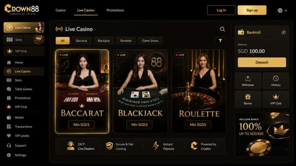 Crown88 Live Casino beginner choosing a low-limit baccarat table